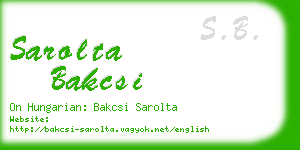sarolta bakcsi business card